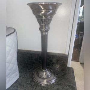 PartyLite Classic Creations Silver Taper Holder 12” & pillar holder attachment